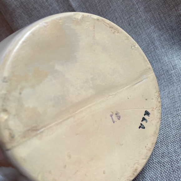 Vintage pottery bean pot crock natural tone ceramic farmhouse cottage co… - Picture 7 of 10